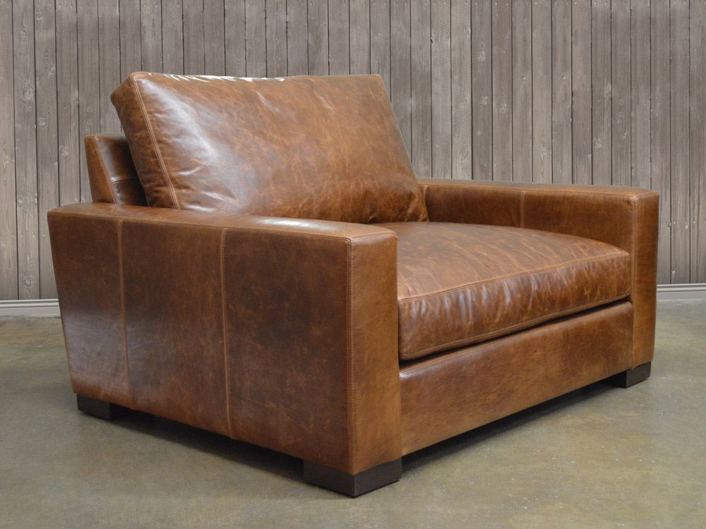 a leather chair-and-a-half